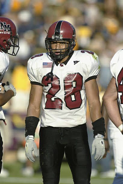 Siddeeq Shabazz in his NMSU Aggies football uniform, number 28